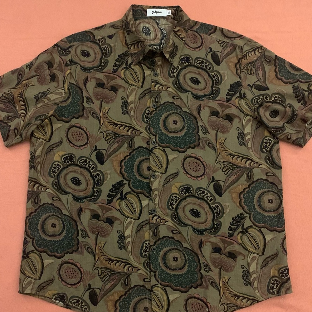 VATPAVE SS Cotton/Viscose Dark Paisley Summer Shirt
